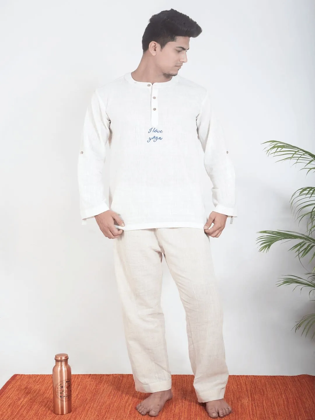 Off- White Bengal Cotton Yoga Kurta Set