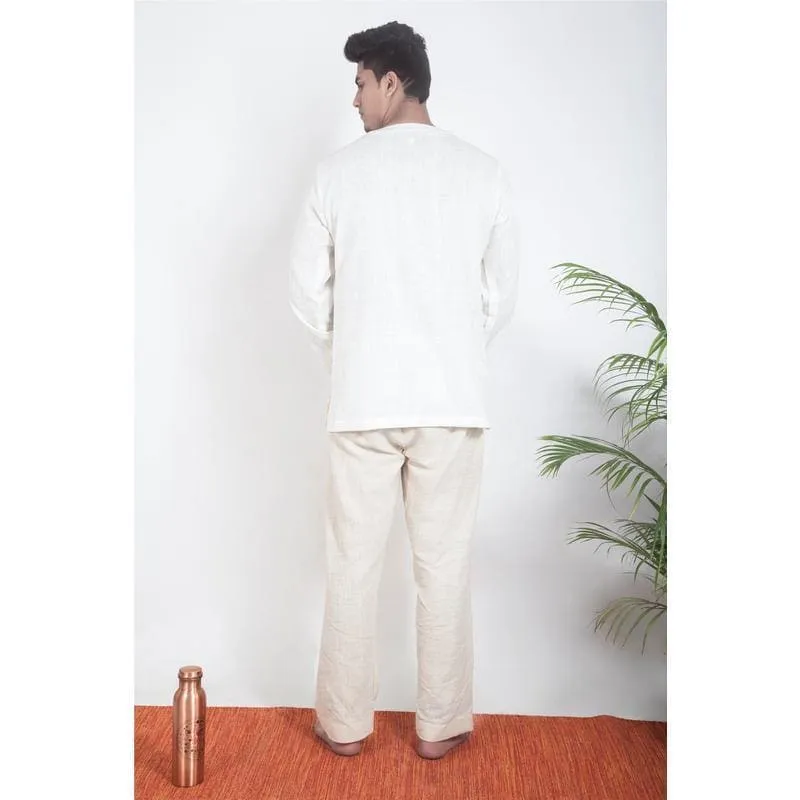 Off- White Bengal Cotton Yoga Kurta Set