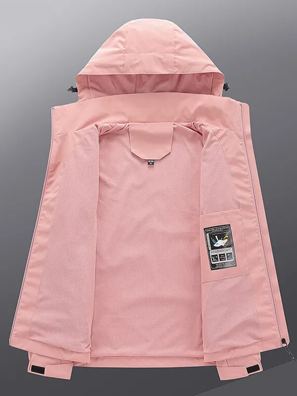 Outdoor Sports Solid Color Thin Windbreaker for Women - SF0784