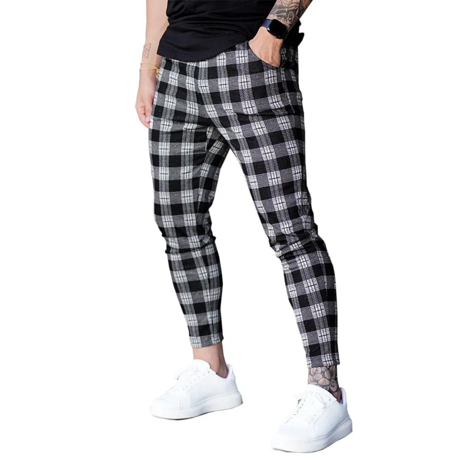 Pants Men Joggers Sweatpants Autumn Streetwear Trousers Plaid Casual Sports Mens Pants