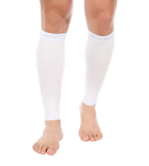 Premium Calf Compression Sleeve 20-30 mmHg WHITE by Doc Miller