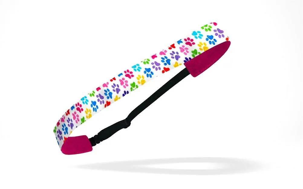 RAVEbandz Adjustable Headbands Animal Designs - (Colorful Paw Prints)