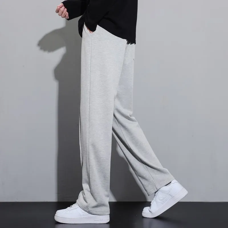 Retro Draping Sensation Straight Knitted Sports Loose Fit Sweatpant