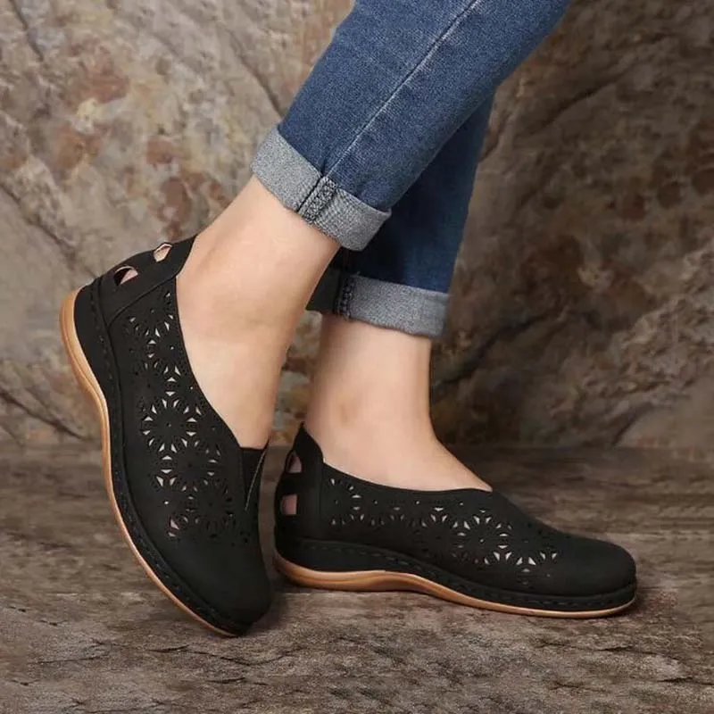 Retro Wedge Heel Summer Comfortable Work Shoes For Women