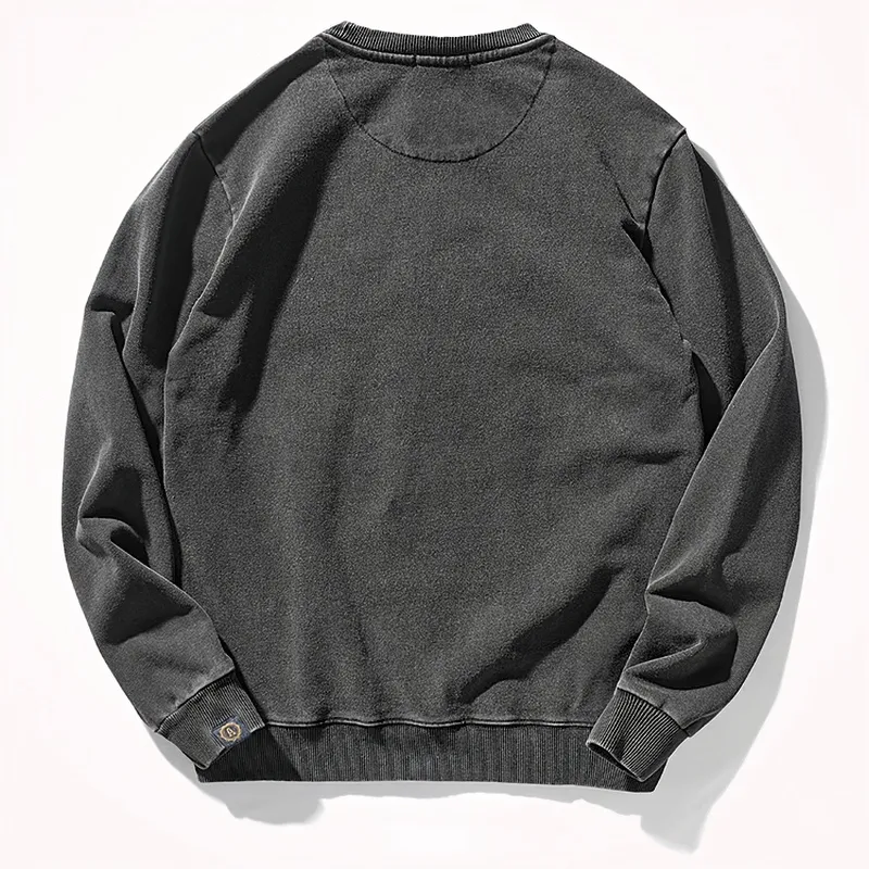 Round Neck Long-Sleeved Knitted Sports Pullover for Men - SF1296