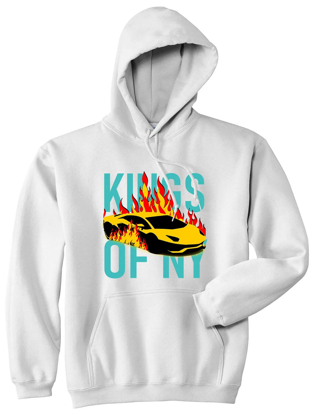 Sports Car In Flames Mens Pullover Hoodie