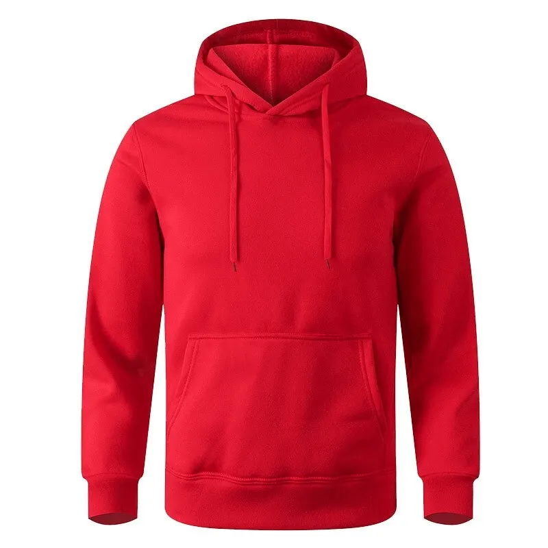 Sports Casual Solid Color Fleece Hoodie / Warm Unisex Clothes - SF0417