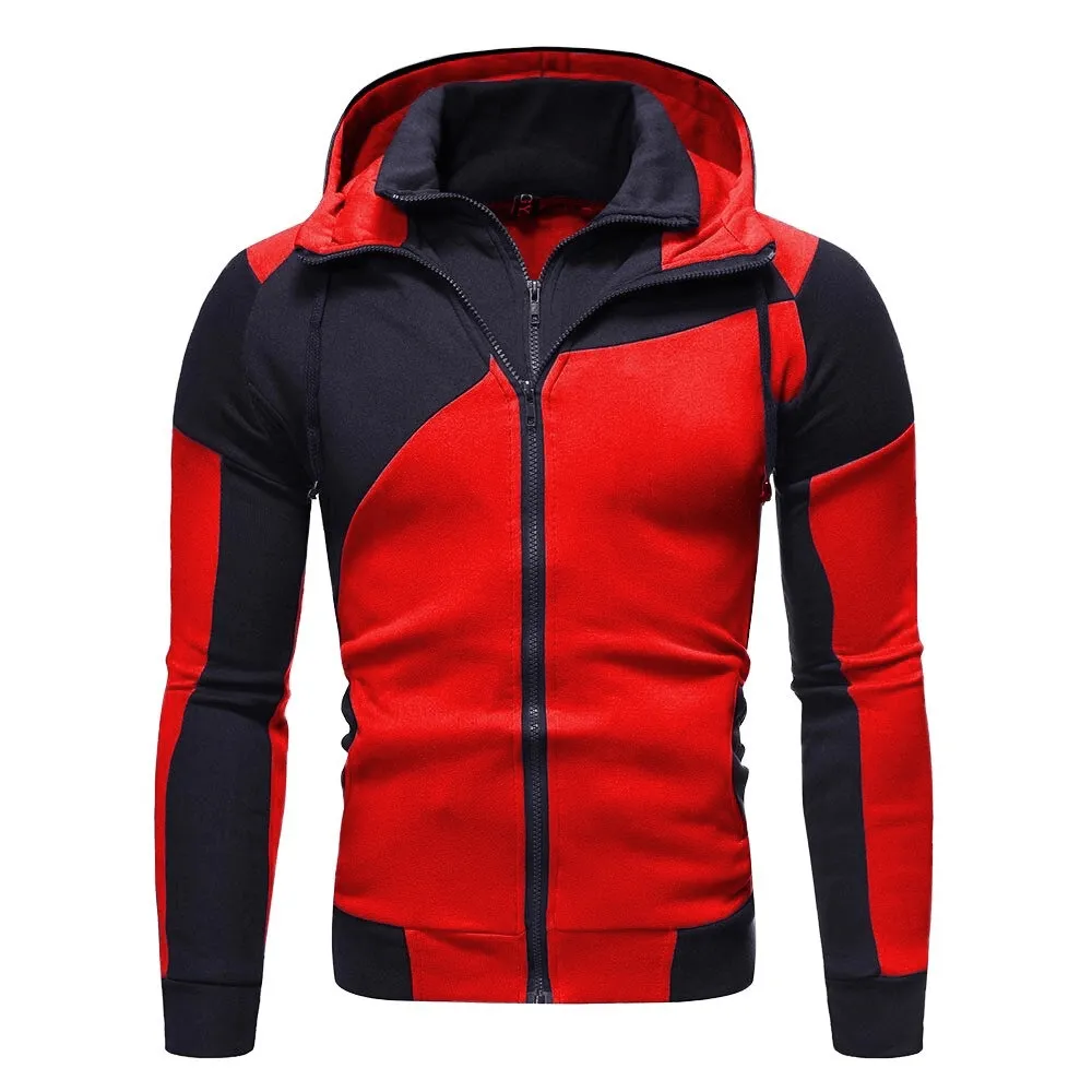 Sports Double Zipper Slim Hoodie for Men / Casual Male Clothing - SF0298