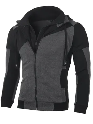 Sports Double Zipper Slim Hoodie for Men / Casual Male Clothing - SF0298