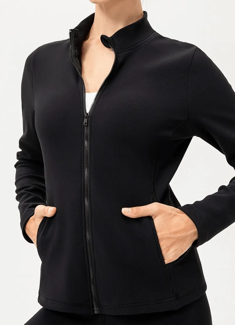 Sports Insulated Women's Jacket with Fleece Lining on Zipper - SF0902