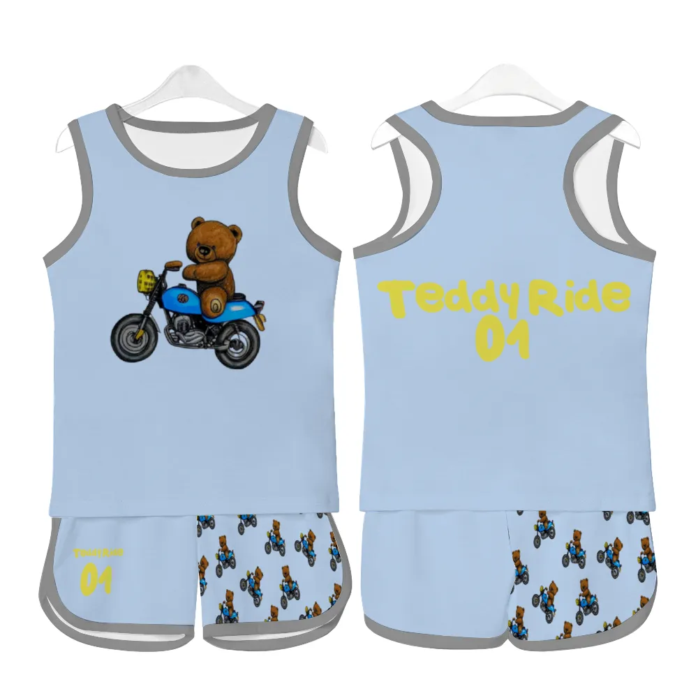 Teddy Ride Tank Top with Short 2 Piece Outfit