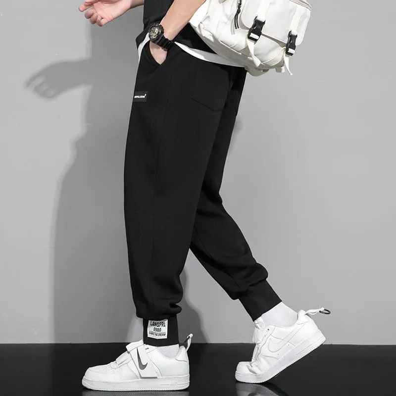 Trendy Knitted Casual Solid Color Sports Loose Fit Sweatpant