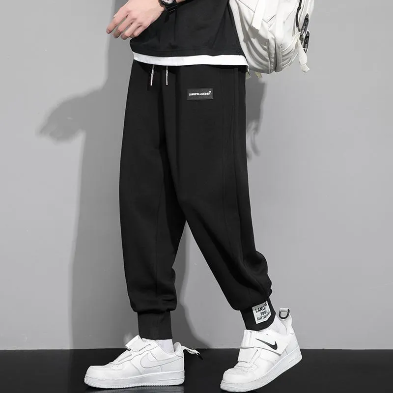 Trendy Knitted Casual Solid Color Sports Loose Fit Sweatpant