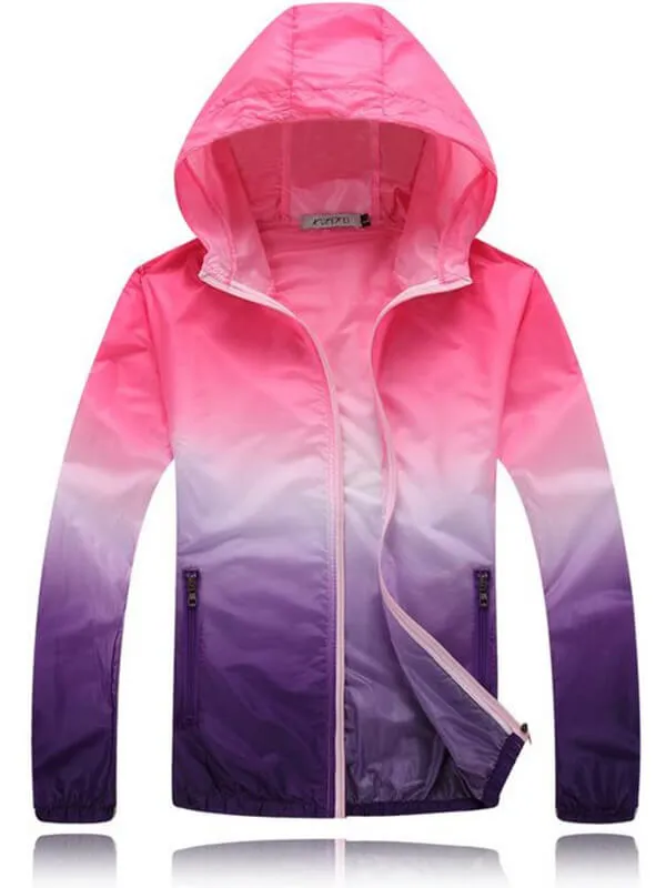 Unisex Lightweight Quick Dry Sports Windbreaker with Hood - SF0470