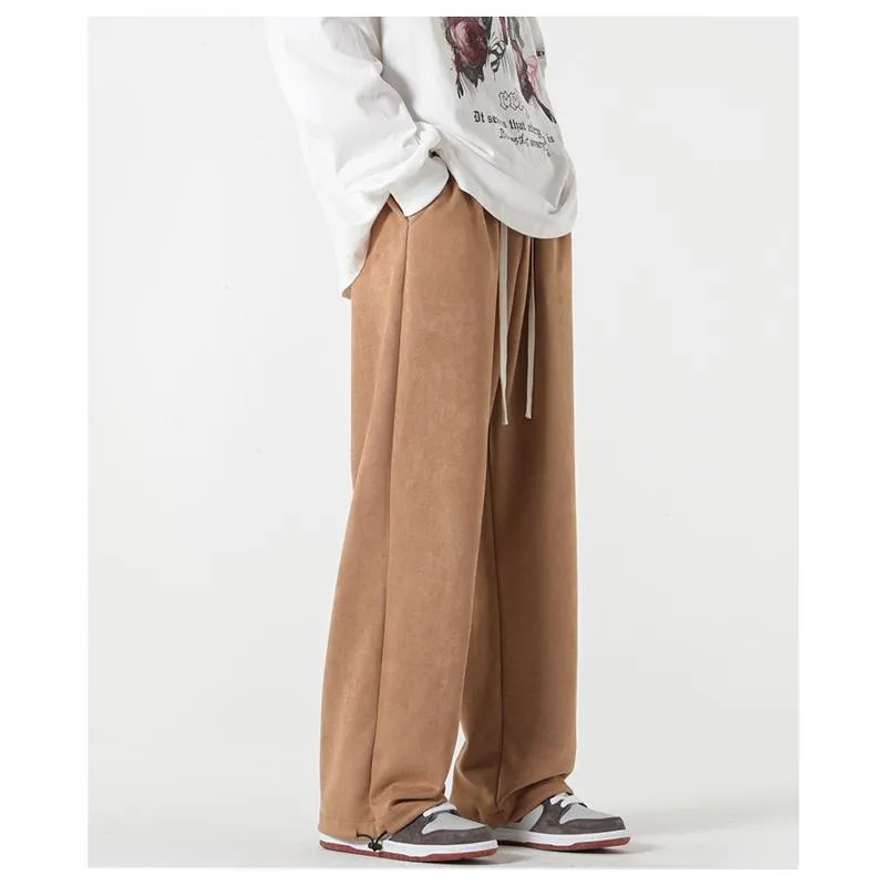 Versatile Knitted Sports Suede-Like Camel Velvet Sweatpant