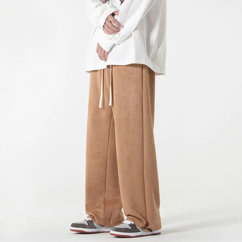 Versatile Knitted Sports Suede-Like Camel Velvet Sweatpant