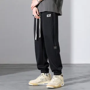 Versatile Letter Tapered Embroidery Sports Loose Fit Sweatpant