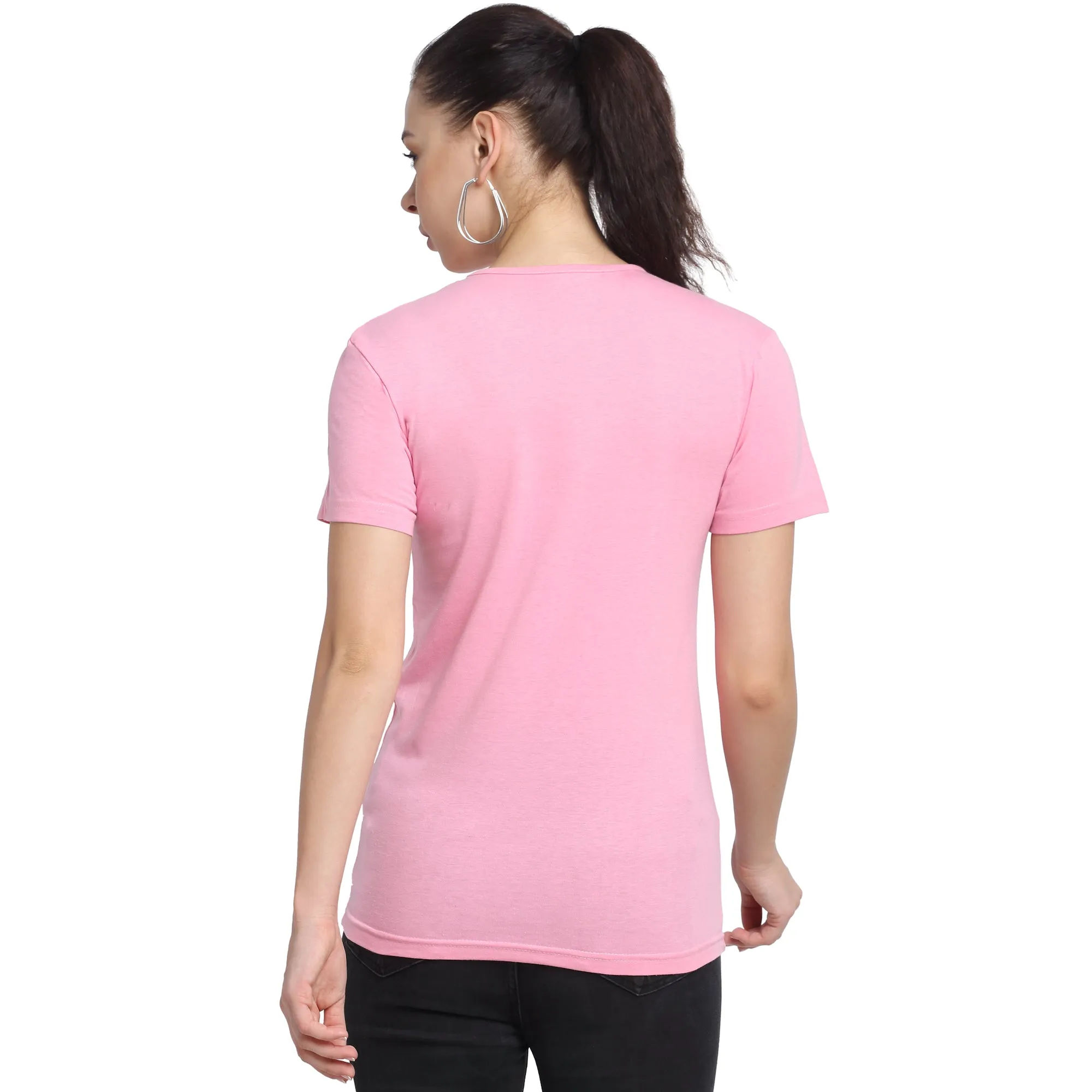 Vimal Jonney Pink Half Sleeve T-shirt For Women's