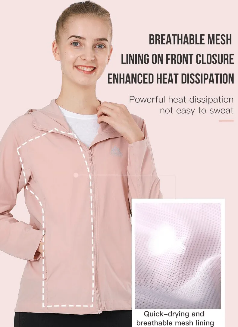 Waterproof Sports Thin Women's Jacket with Hood on Zipper - SF0897