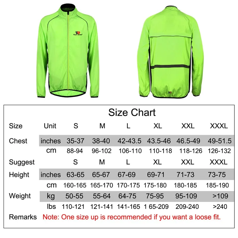 Windproof Bicycle Cycling Jackets Coat Reflective Men Women Waterproof Riding Sport Clothing Quick Dry Jacket MTB Bike Jerseys