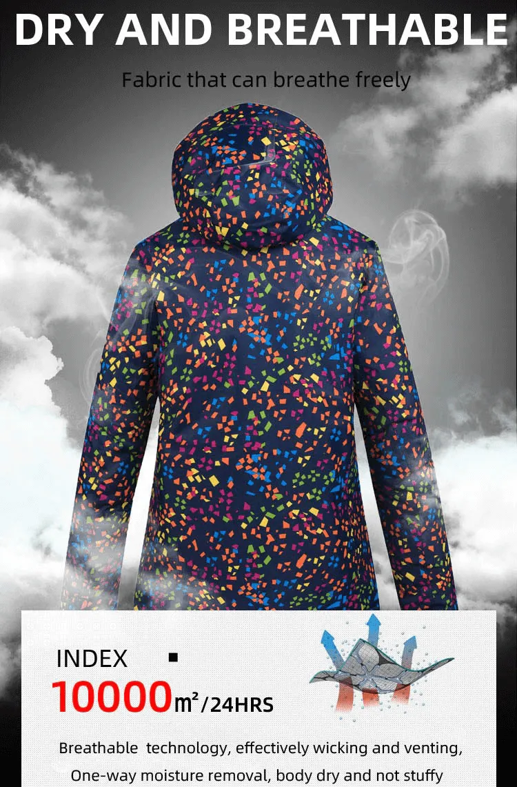 Windproof Zipper Multicolor Skiing Jacket for Women / Sports Clothing - SF0615