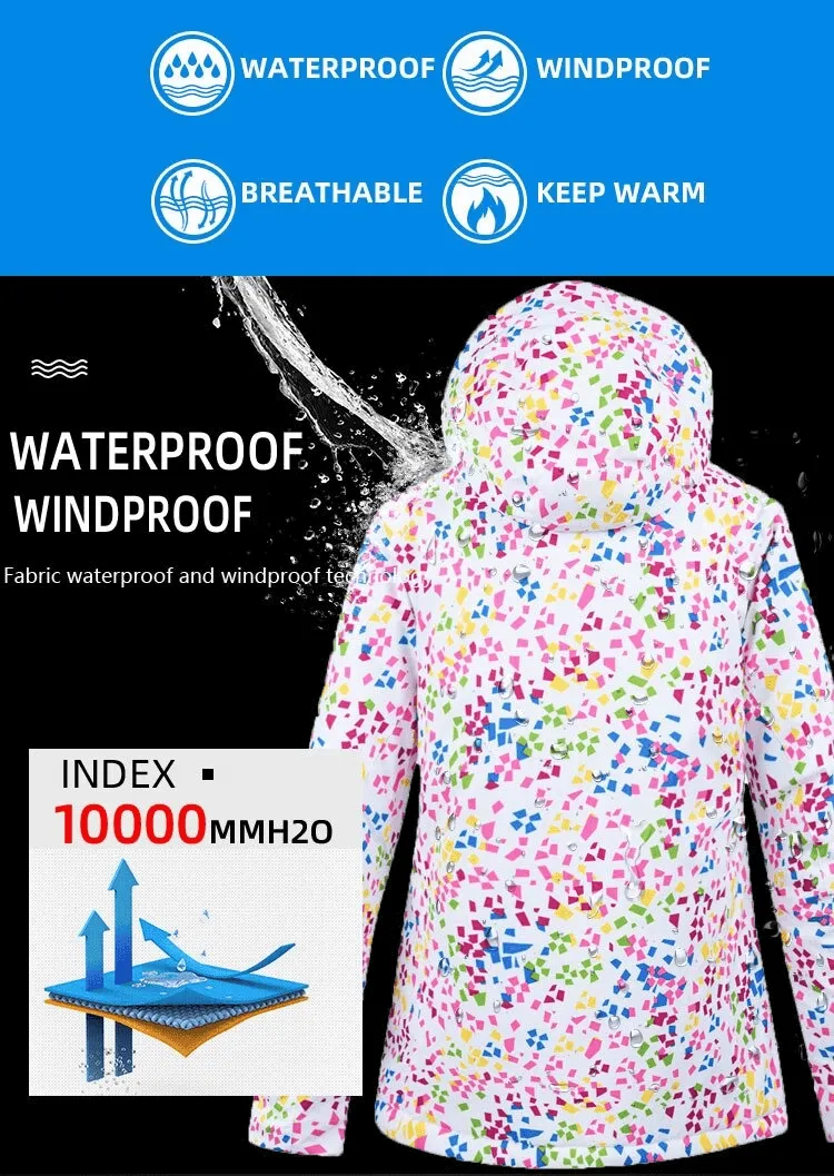 Windproof Zipper Multicolor Skiing Jacket for Women / Sports Clothing - SF0615