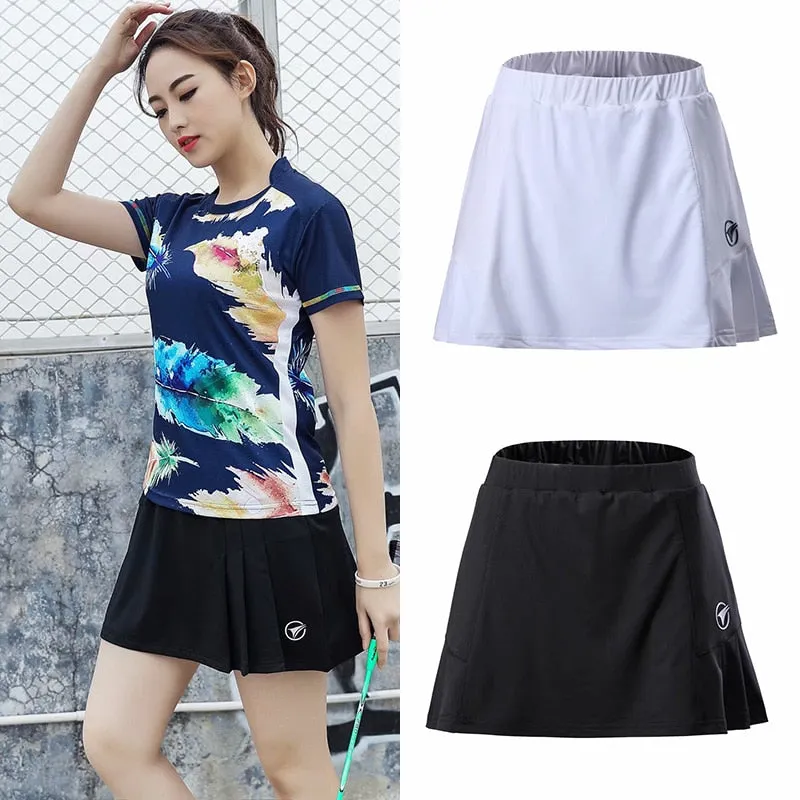 Women Summer Sports Skirt with Shorts Badminton table tennis Skorts Breathable Anti Leakage Yoga Golf Jogging Skirts